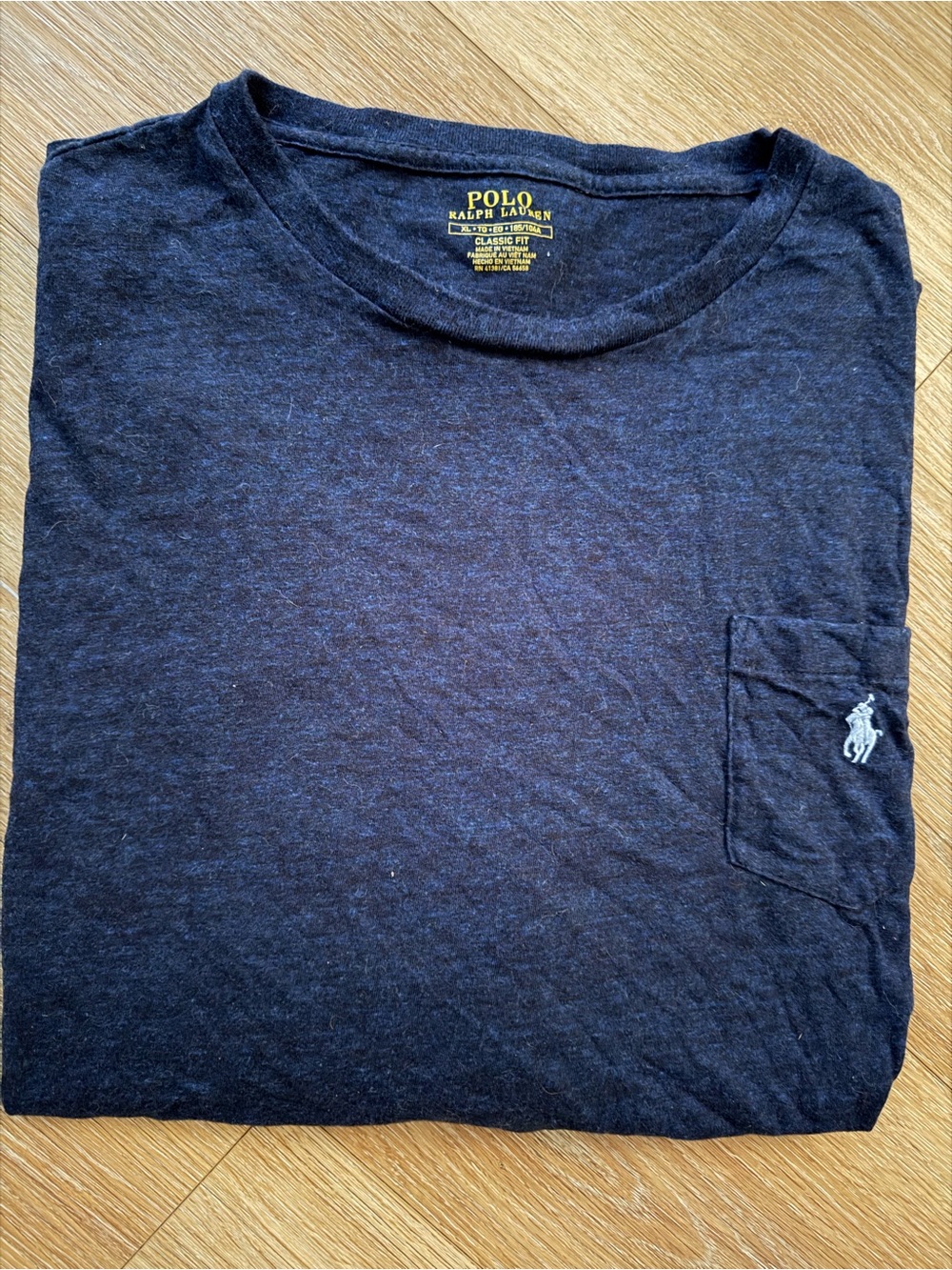 Polo by Ralph Lauren Men’s Navy Pocket Long Sleeve T-Shirt XL